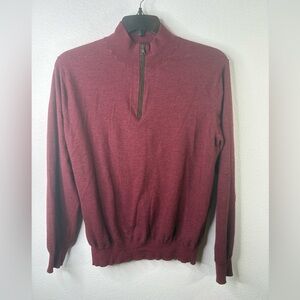 Peter Millar Burgundy Half-Zip Sweater